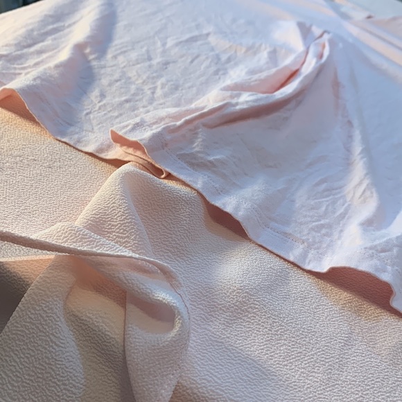 Michael Michael Kors Blouse Pink V-Neck Ruffle Sleeve Classic Crepe Knit Layer - Picture 9 of 10